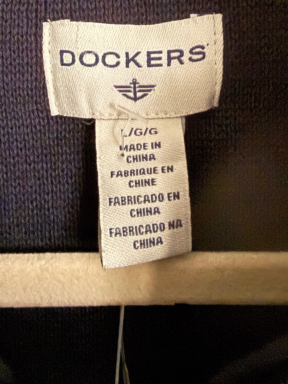 Dockers Full Zip Navy Blue Sweater Milano Windowpane Mock Neck Men's Size Large - Picture 4 of 10
